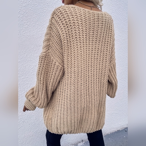 Chunky Knit Drop Shoulder Cardigan - Picture 2 of 4